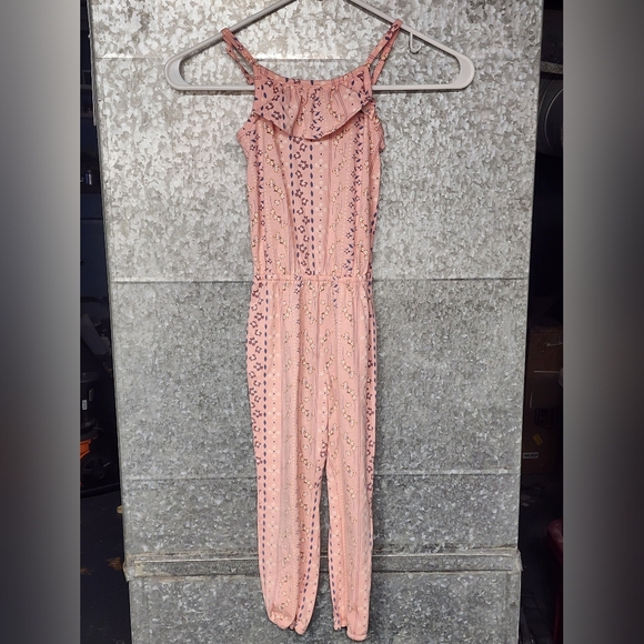 Children's Place Pink Floral Sleeveless Pants Romper Girls 4T - Picture 1 of 3